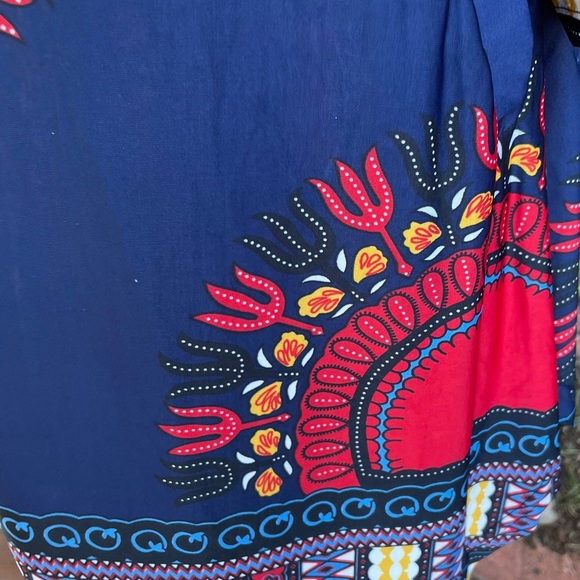 R & B Collections • Boho • Red/Blue • Geometric Design • Dress • Size X-Large - Picture 9 of 12